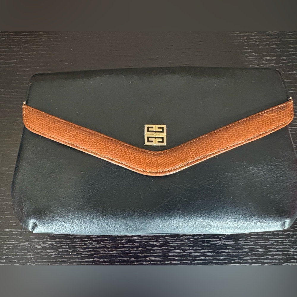 Givenchy Vintage Black and Brown Clutch with COA